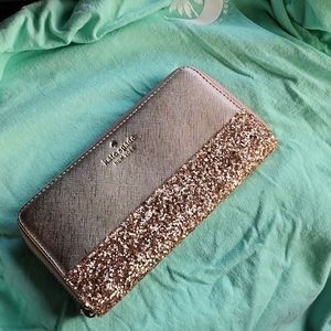 Kate Spade pink sparkle wallet